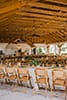 Boho wedding table and rentals with bamboo chairs