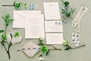 Blue and Green Wedding Invitations